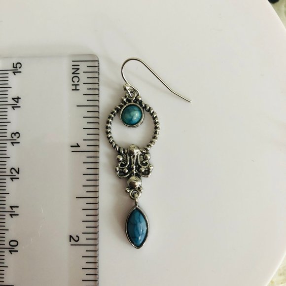 925 Vintage Turquoise Boho Earrings - Picture 4 of 9